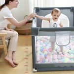 Ophobay Baby Playpen, Playpens for Babies, Extra Large Playyard for Toddler, Portable Kids Activity Center,Sturdy Safety Large Playard with Anti-Slip Suckers and Super Soft Breathable Mesh Dark Grey - Image 5